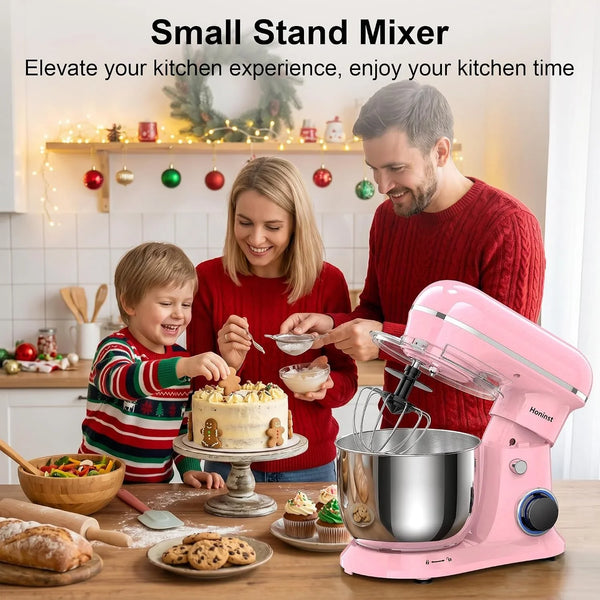 4QT Electric Stand Mixer, 10-Speed Tilt-Head Compact Kitchen Mixer | Multiple Stylish Colors | Food Mixer with Dough Hook & Beater & Whisk | for Cake & Bread | Dishwasher-Safe | Pink4