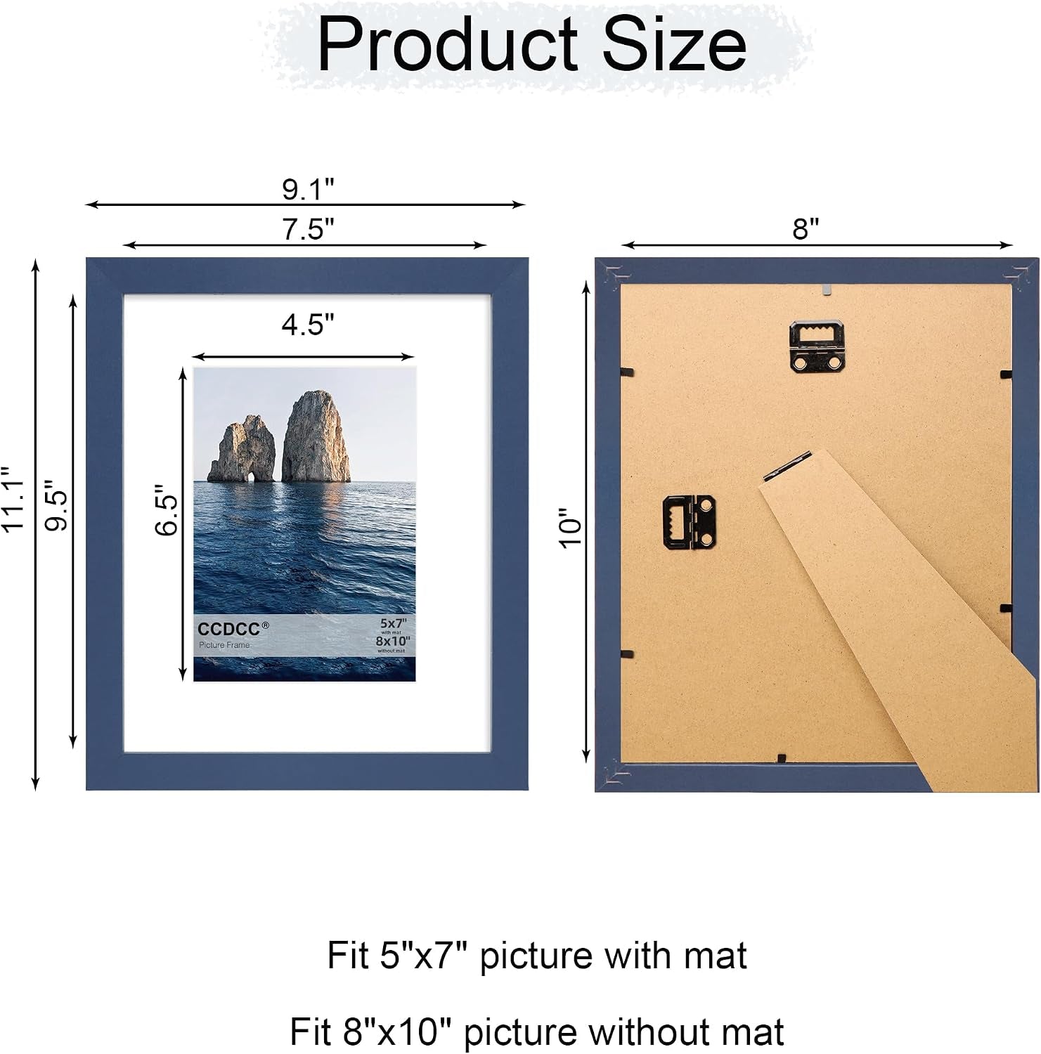 8x10-picture-frame-set-of-2-8-x-10-wood-photo-frames-with-mat-for-5x7-natural-wooden-frame-with-real-glass-cover-for-wall-and-tabletop-display-blue