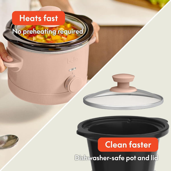 1.5Qt Manual Non-Toxic Slow Cooker with 3 Heat Settings, Blossom4