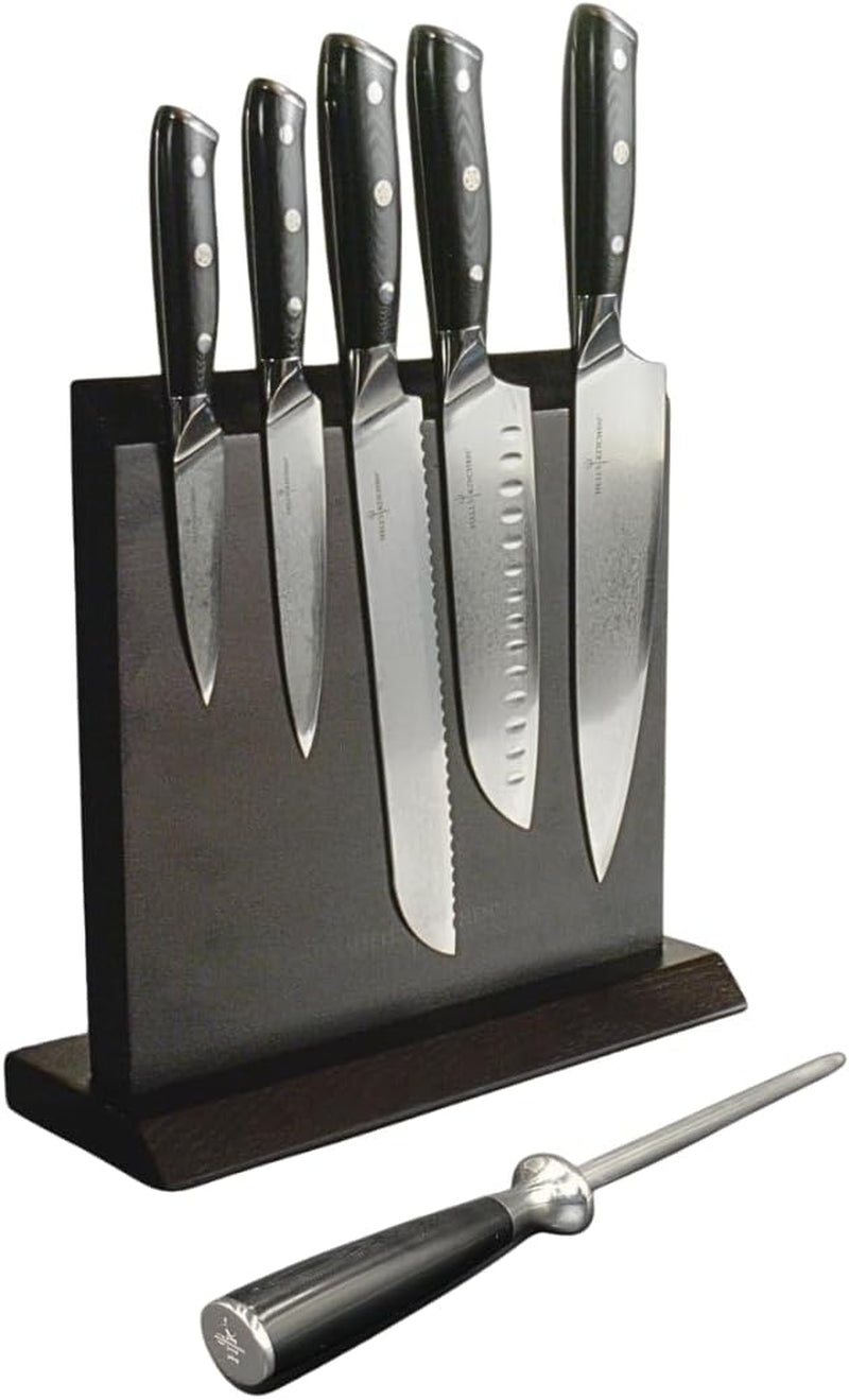 7-piece-complete-damascus-knife-set-magnetic-knife-holder-honing-rod-67-layer-japanese-blades-full-tang-ergonomic-handles-professional-quality-67-layer-japanese-blades-full-tang-ergonomic-handles-magnetic-knife-holder-honing-rod-7-pieces