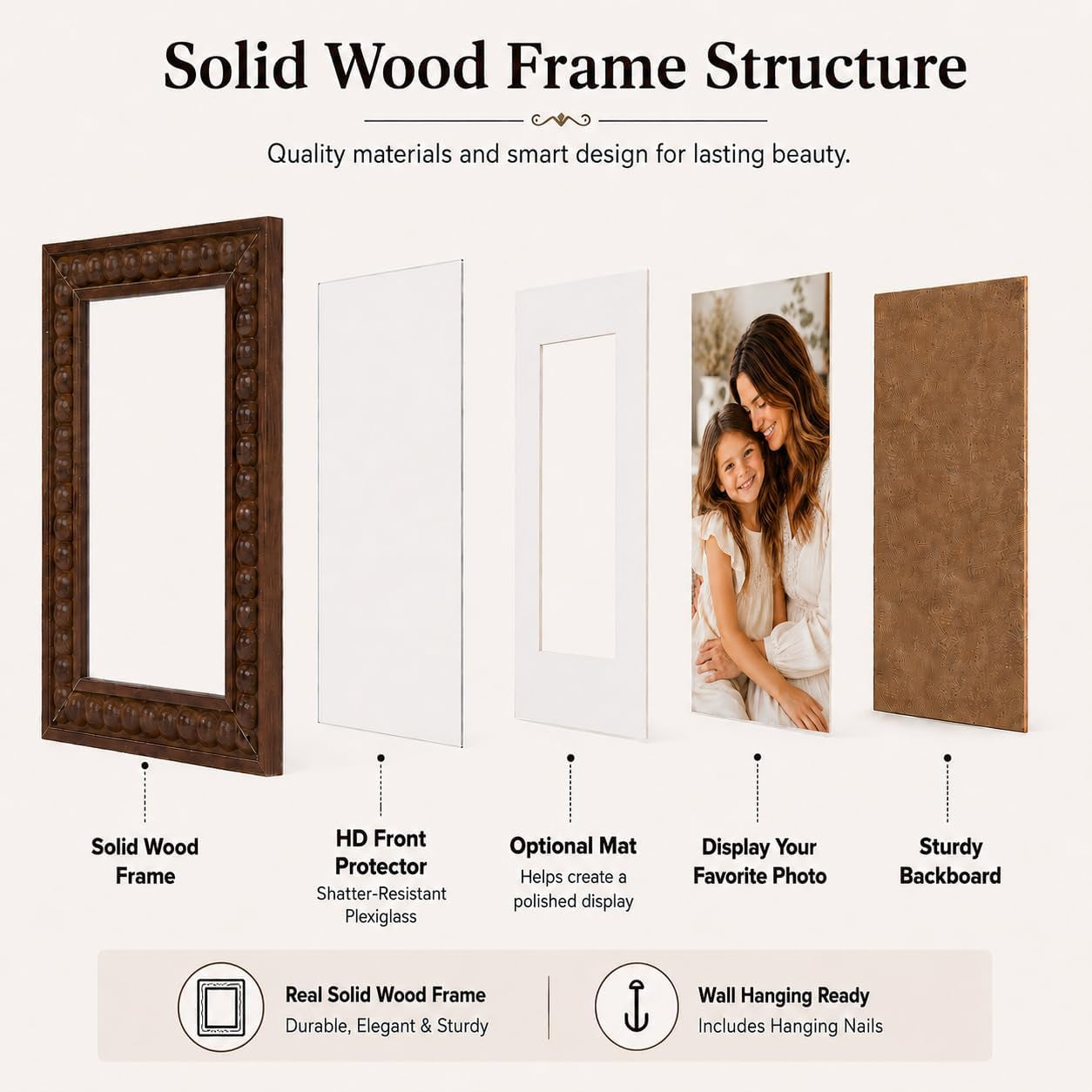 solid-wood-12x16-picture-frame-beaded-frame-with-11x14-mat-rustic-vintage-12-by-16-photo-frame-matted-with-plexiglass-for-wall-display-brown