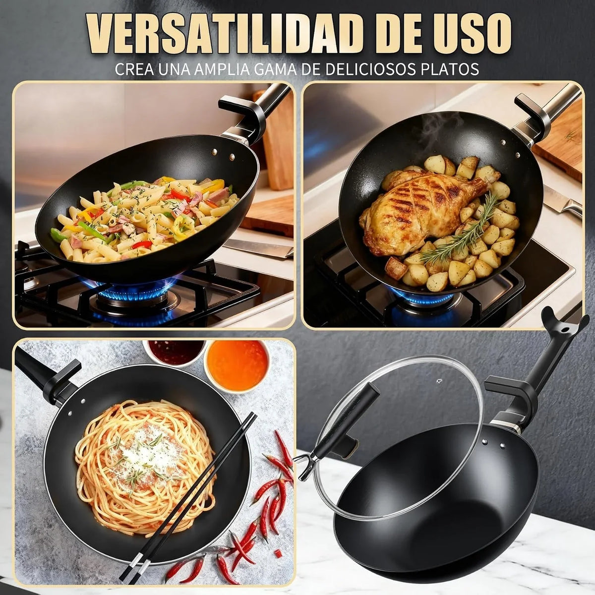 carbon-steel-wok-pan-non-stick-saute-pan-nitriding-process-13-inch-woks-stir-fry-pans-nonstick-with-ergonomic-handle-cookware-pots-and-pans-versatile-bottom-chinese-woks-for-all-stoves