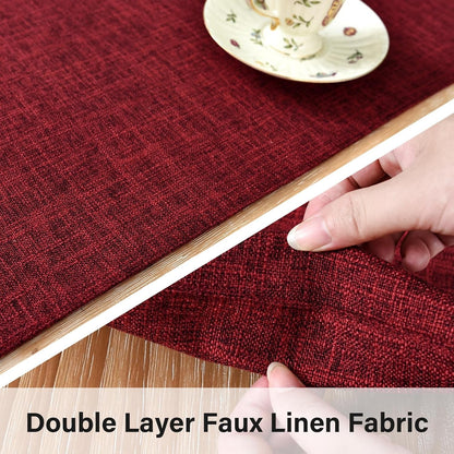 Reversible Double Layer Table Runner Faux Linen Fabric, 13X36Inch3