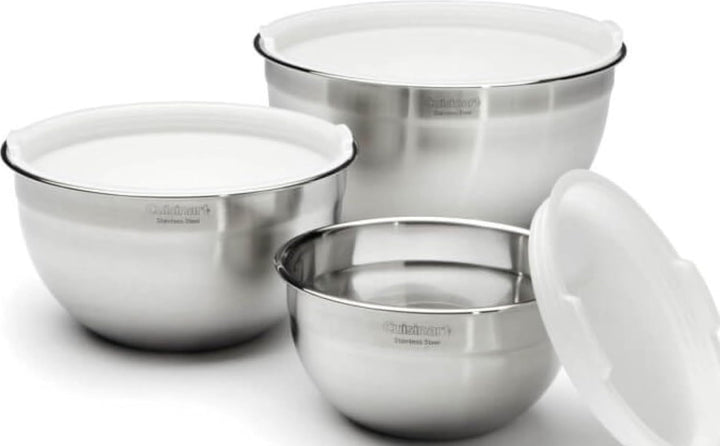 Mixing Bowl Set, Nesting Bowls, Stainless Steel, 3-Piece