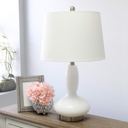 LT3315-WHT Contemporary Curved Glass Table Lamp, White6