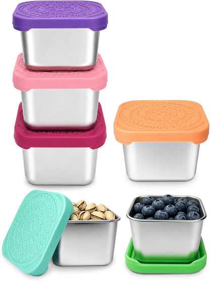 6 Pack Stainless Steel Snack Containers for Kids, 6 Oz Food Container1