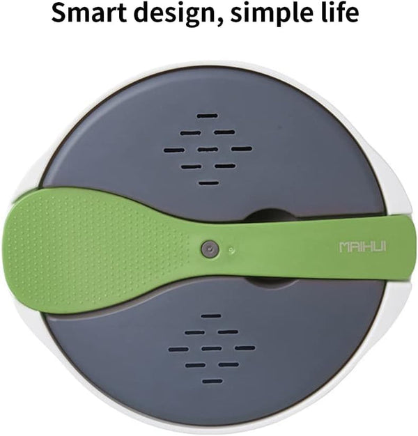 Microwave Rice Cooker, 2L Microwave Rice Steamer Pasta Cooker, Non Stick Food Grade PP Pasta Cooker with Strainer, Microwaves Cookware Set for Rice, Pasta, Vegetables, Quinoa, Oatmeal (Color:Green)9
