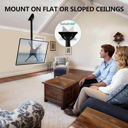Ceiling TV Mount for Most 26-65 Inch LCD LED 4K Tvs, up to 110 Lbs | Hanging Pole Ceiling Mount TV Bracket for Home Gym Patio Gazebo, Full Motion with Tilt, Swivel, Max VESA 400X400Mm (CM2665)5