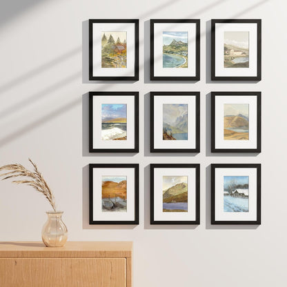 8X10 Picture Frames Set of 9 for Wall or Tabletop Display, Black3