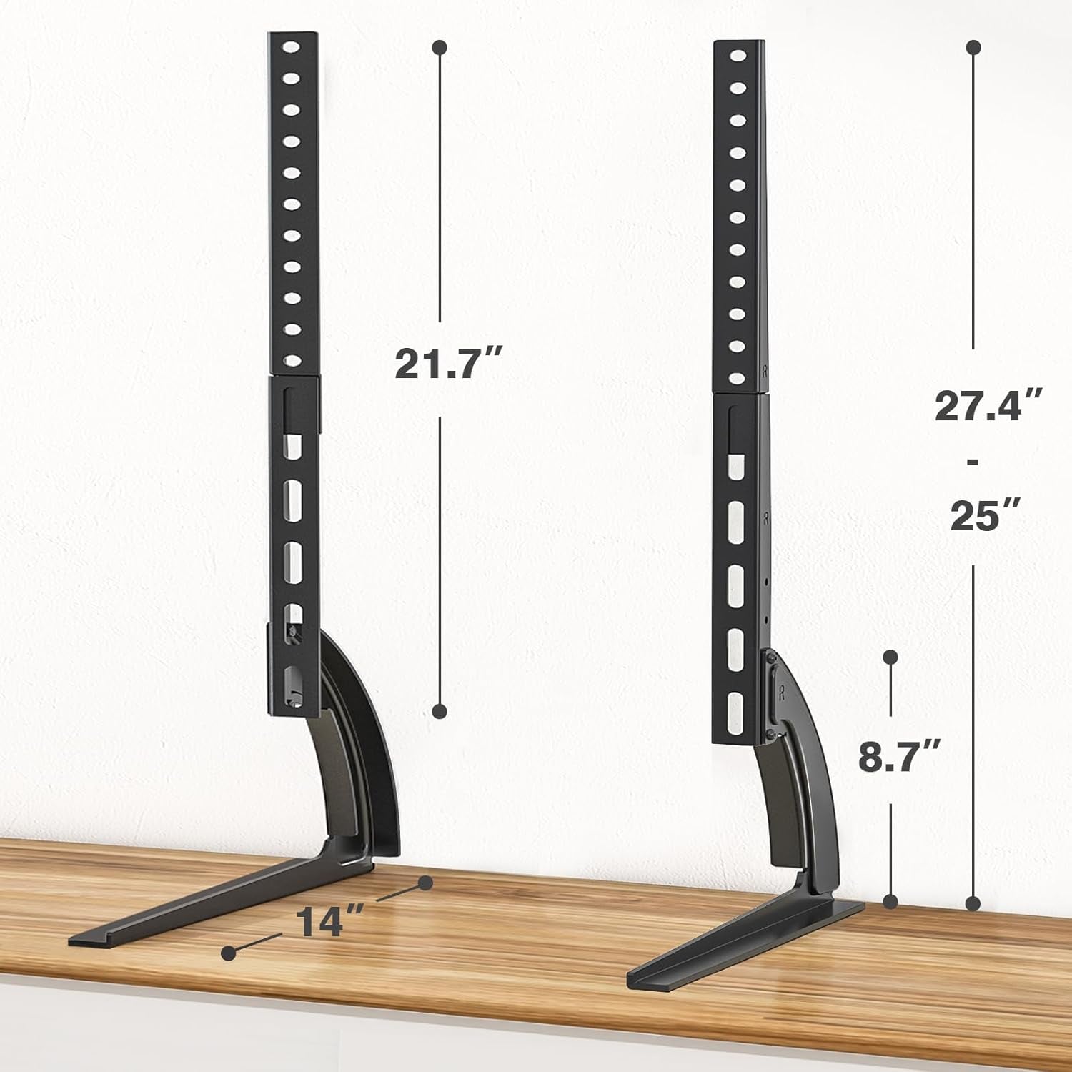 tavr-universal-table-top-tv-stand-for-27-65-inch-tvs-holds-up-to-88-lbs-height-adjustable-tv-legs-strong-tv-base-max-vesa-800x500mm-black