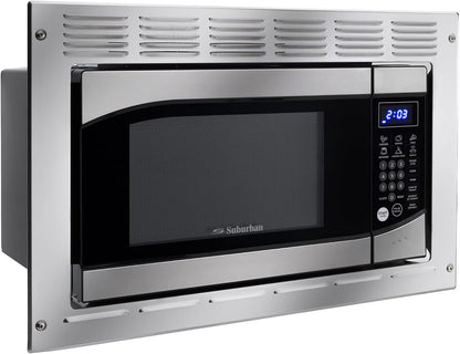 0.9 Cu. Ft. RV Microwave Stainless Steel | 900W, 10 Power Levels, 6 Express Cook Presets, Instant Start, Child Safety Lock, Removable Glass Turntable1