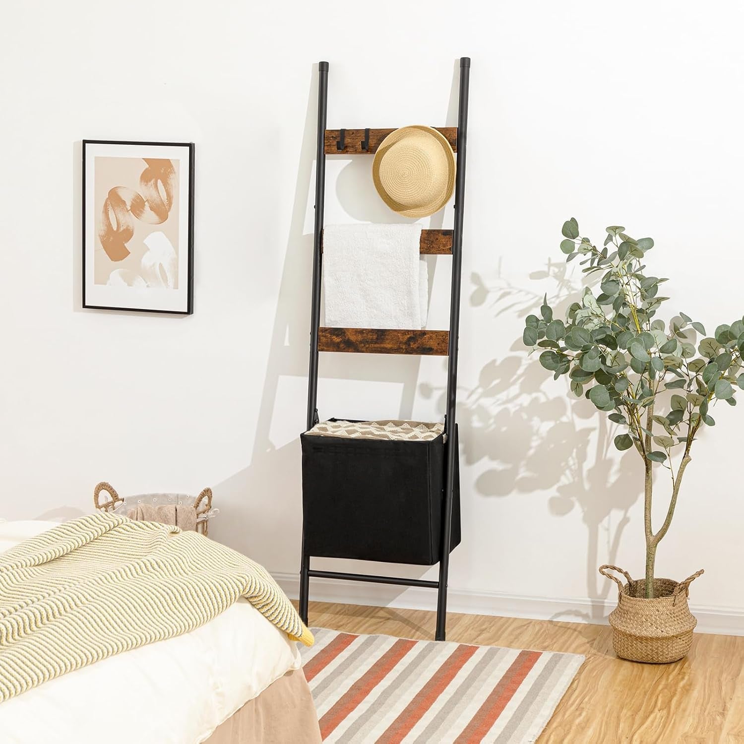 blanket-ladder-with-basket-17-3-l-x-63-4-h-towel-rack-with-hooks-blanket-holder-rack-decorative-ladder-shelf-drying-and-display-rack-for-bathroom-living-room-rustic-brown-bf31cj01