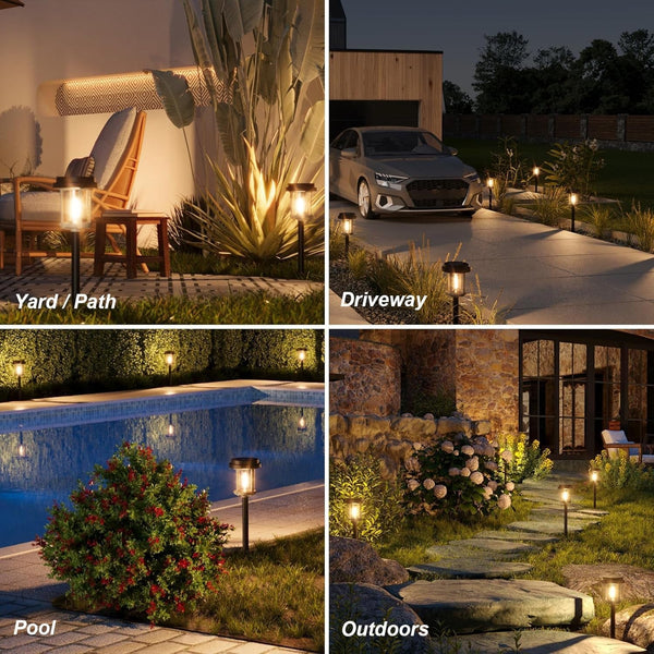 6 Pack Solar Pathway Lights Outdoor, 20 LM Solar Lights for Garden8