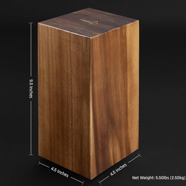 SENKEN Rotating Magnetic Knife Block without Knives, Natural Acacia Hardwood - 360 Degrees Rotation - Ultra Strong Neodymium Magnets, Universal Knife Holder & Storage (Rotating Magnetic Block)5