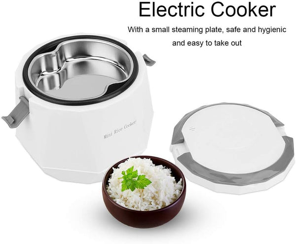 1.6L Mini Portable Multi-Function Electric Rice Cooker 12V Car Rice Cooker Travel Rice Cooker, Cooking Heating and Keeping Warm Function, for Truck RV Cooking Soup Porridge and Rice3
