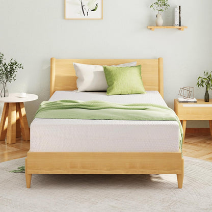 EGOHOME Full Size Memory Foam Mattress 8 Inch, Green Tea, Medium Firm | Bed Mattress in a Box, Cooling Green Tea Gel, Pressure Relief, Certipur-Us Certified, Fiberglass Free, 75''L X 54''W, White2