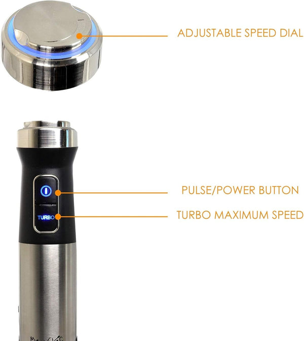 Megachef MC-158C 4 in 1 Multipurpose Immersion Hand Blender with Speed Control and Accessories, 4In1, Silver2