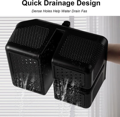 Plastic Shower Caddy Portable Shower Basket with Bamboo Handle, Black4