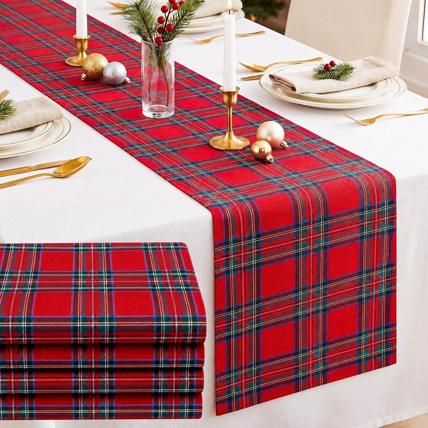 6-pcs-red-christmas-tartan-plaid-table-runner-13-x-72