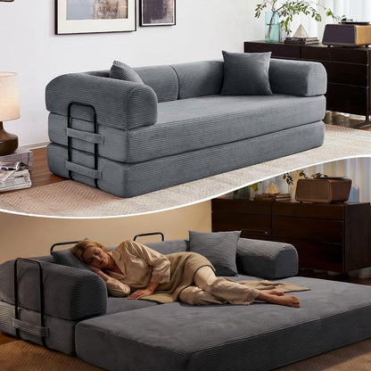 79" Convertible Sofa Bed, Boneless Sleeper Futon Couch for Living Room1