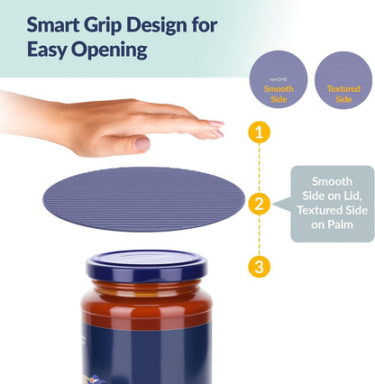 Silicone Jar Opener Gripper Pads, 6 in for Seniors, Neutral, 4 Pack | Textured Back Pattern for Superior Grip, Food-Grade Silicone, Heat-Resistant Multi-Use Kitchen Pad for Jars, Pots, Spoons2