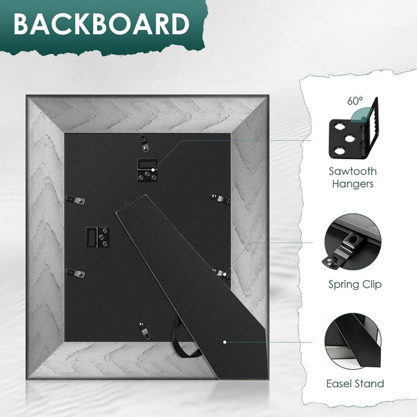 8X10 Picture Frame, Table Top or Wall Mount, Black, 1 Pack4