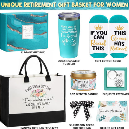 Retirement Gifts for Women 2026, Best Cool Retirement Gifts for Coworker Teacher Nurses Boss Friends Mom Grandma Retirees, Coworker Farewell Leaving Going Away Gift with 20Oz Tumbler Canvas Tote Bag | Cool Retirement Gifts Basket for Retiree Nurse Boss Friend Mom Grandma, Coworker Farewell Leaving Going Away Gift W/ Tote Bag2