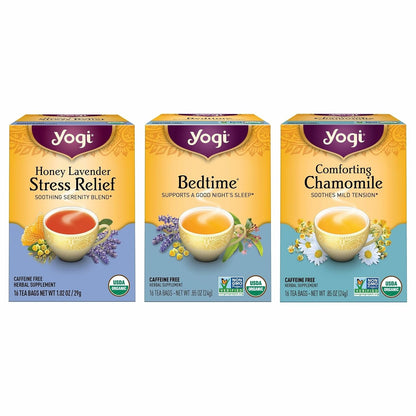 Relaxation and Stress Relief Variety Pack, 16 Tea Bags (3 Pack) | Relaxing Sampler with Honey Lavender, Bedtime and Comforting Chamomile Blends to Help Your Body and Mind Unwind1