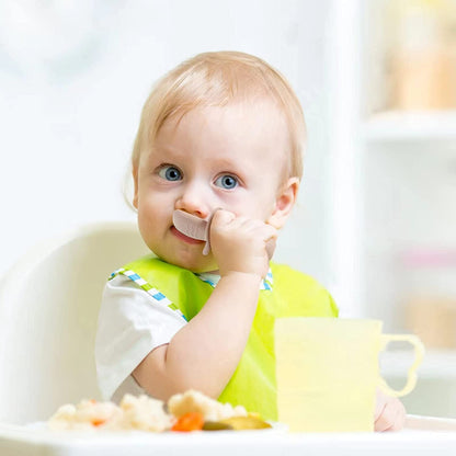 6 Pack Silicone Baby Spoons and Fork Feeding Set- Anti-Choke First Self Feeding Utensils for Baby Led Weaning Ages 3 Months -Pink2
