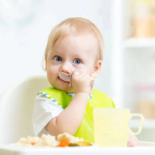 6 Pack Silicone Baby Spoons and Fork Feeding Set- Anti-Choke First Self Feeding Utensils for Baby Led Weaning Ages 3 Months -Pink2