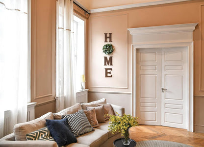 Home Sign Wall Decor, Farmhouse Wood Letters Eucalyptus for O, Brown | Rustic Wood Artificial Eucalyptus, Hanging Home Sign Wall Art, Housewarming Gift, Kitchen Living Room Entryway Apartment3