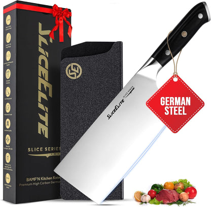 Slice Series 7 Inch Cleaver Knife, German Steel, Pakkawood1