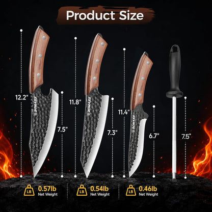Japanese Chef Knife Set, Hand Forged Butcher Knife Set Gift6