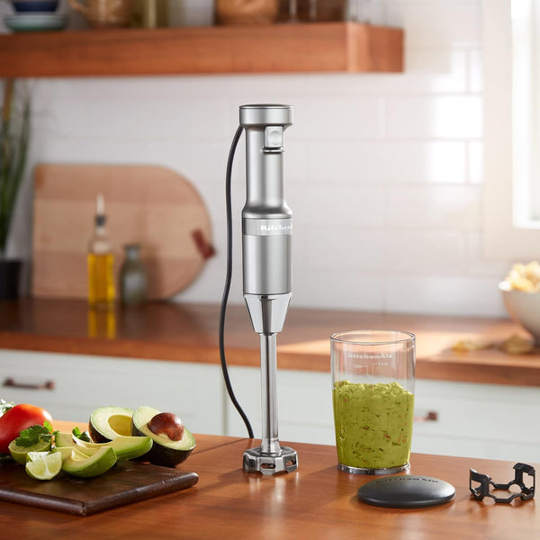 Kitchenaid Variable Speed Corded Hand Blender, KHBV53, Contour Silver | Removable 8" Blending Arm, Blending Jar with Lid, Bpa-Free Material, Blends Smoothies, Shakes, Soups4