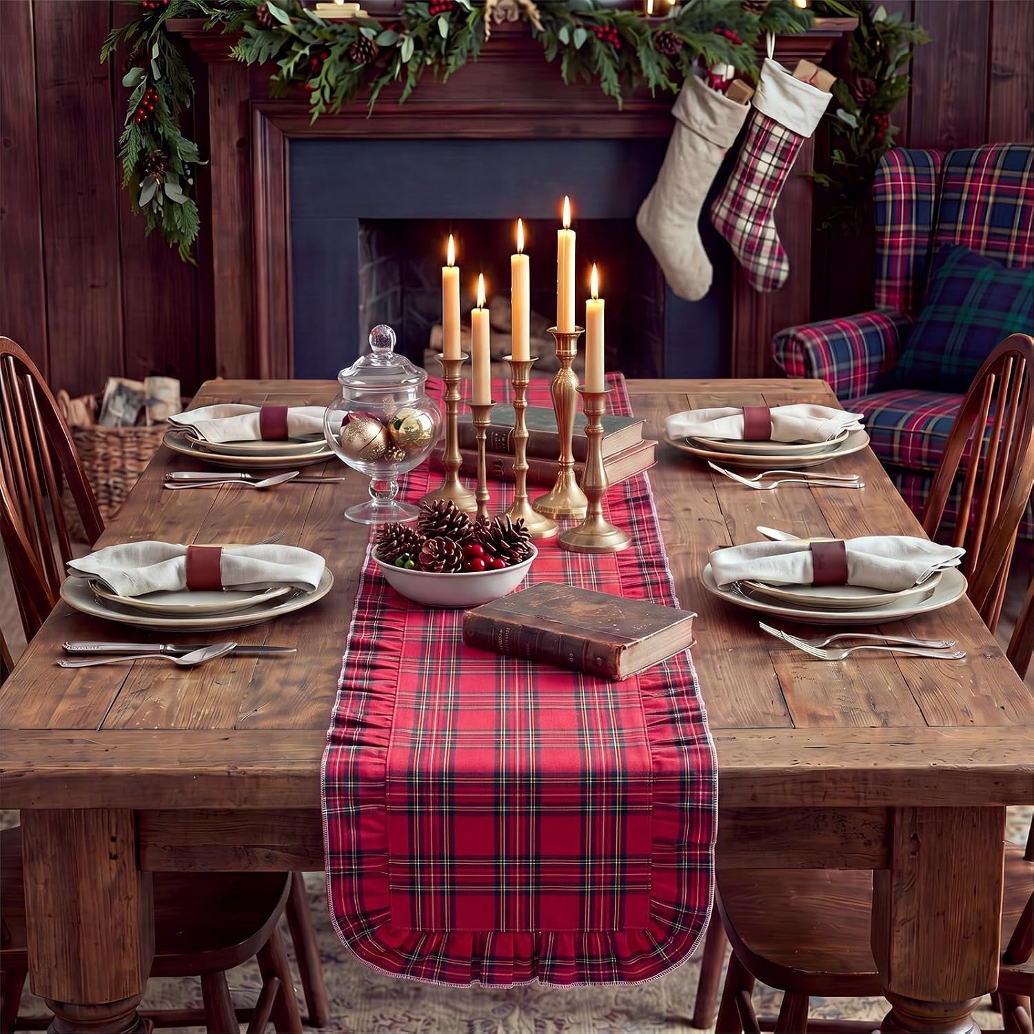 christmas-plaid-table-runner-long-table-decor-red