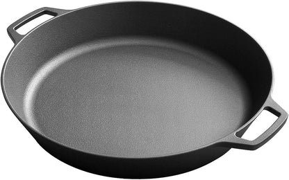 Pre-Seasoned Large Cast Iron Skillet 17 Inch, Dual Handle Outdoor Camping Frying Pan, Pizza Pan, Use for Grill, Stovetop, Induction, Oven Safe Cookware1
