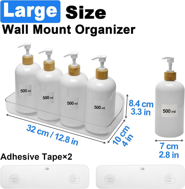 Acrylic Wall Mounted Shower Caddy, Large, Adhesive Bathroom Shelves3