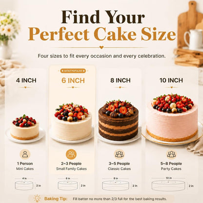 6 Inch round Cake Pan Set, 3 Pack Silicone Mold with Metal Frame | Great for Multiple Cake Creations, Cheesecake, Desserts and Everyday Baking with Easy Cleanup5