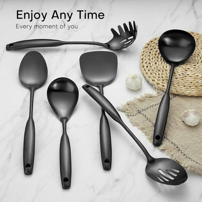 Kitchen Utensil Set 9-Piece Stainless Steel 304 Polished Mirror Finish Cooking Spoons, Slotted Spoon, Turner, Spatula, Pasta Spoon– Dishwasher Safe, Rust-Resistant6