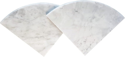 2 Pcs Marble Shower Corner Shelf for Bathroom, 9 Inch X 9Inch Gray Veins and Soft White Marble Corner Shelves for Bath Wall Mounted Both Side Polished1