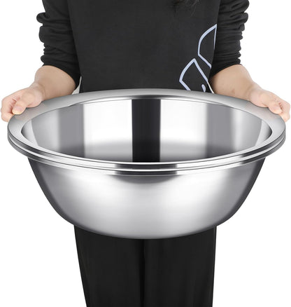 2 Pack Large Mixing Bowls 17 Quart Stainless Steel Flat Base1