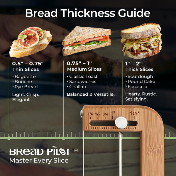 Adjustable Bread Slicer for Homemade Bread – Sourdough Bread Knife with Thickness Guide & Serrated Stainless Blade, Manual Bow Cutter for Bagels and Baguettes, Gift for Baker, Ambidextrous Use3