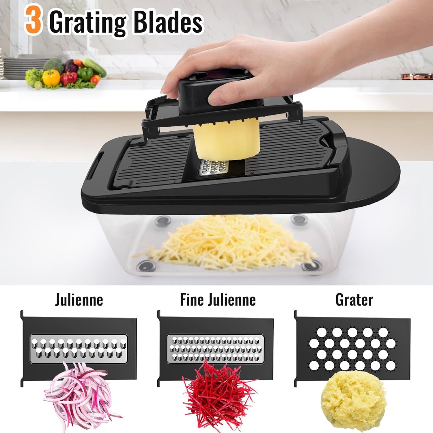 8-blade-cook-tool-gadget-sets-chopper-slicer-grater-set-black-vegetable-chopper-mandoline-slicer-food-grater-with-container-for-onion-veggie-salad
