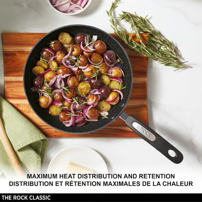 the Rock 26 Cm (10") Non-Stick Fry Pan, Durable Forged Aluminum | Rock.Tec Non-Stick Technology. 3X Better Release. Even Heating. Never Warps. Gas, Electric, Ceramic, Halogen.4