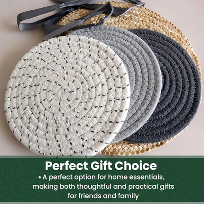 8 Inch Trivets for Hot Dishes, Hot Pots and Pans, 6 Pcs | Thick Heat Resistant, Large Coaster for Kitchen, Hot Pads, Kitchen Essentials, Kitchen Decor for Table & Countertop7
