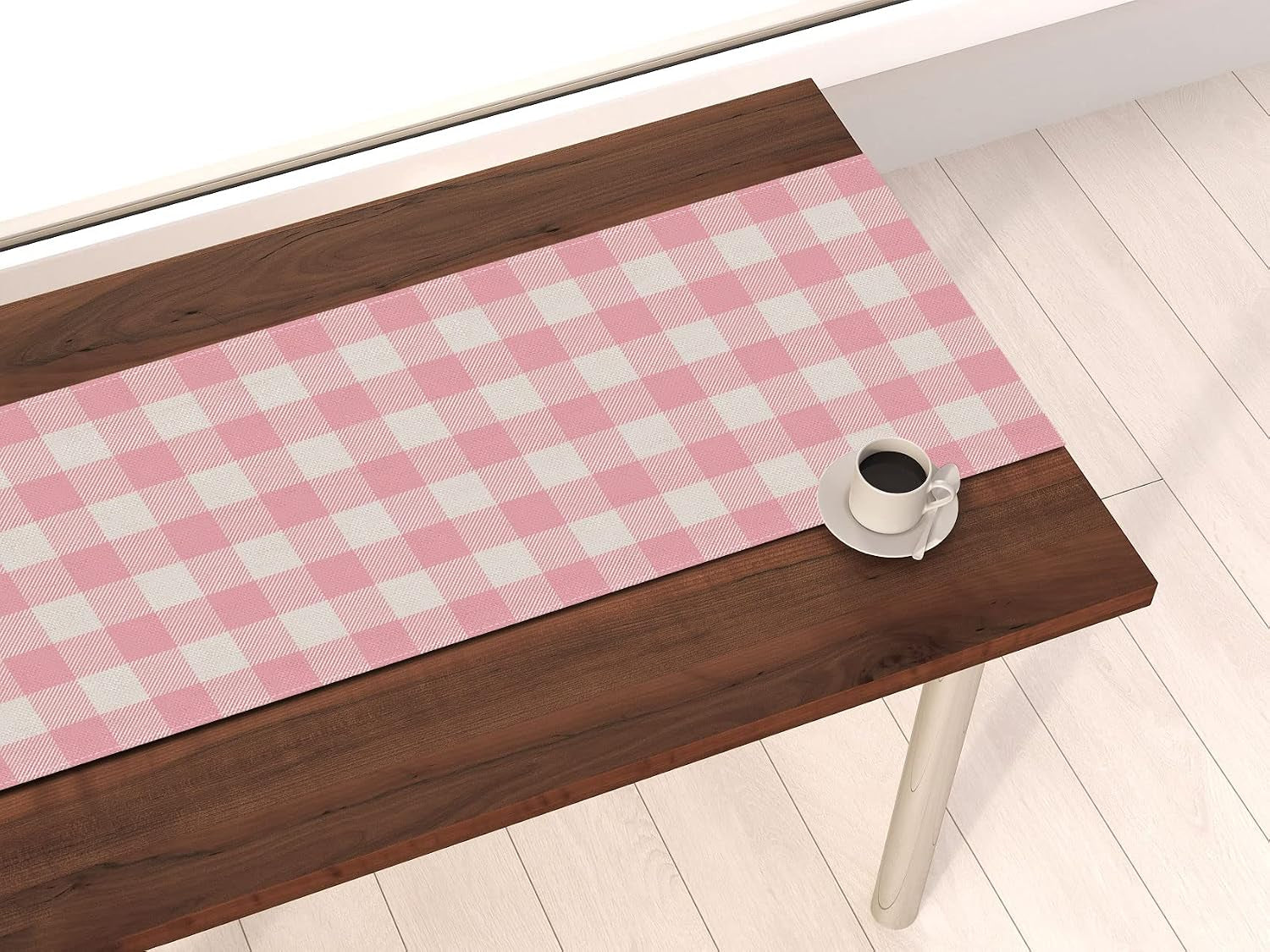 linen-easter-pink-and-white-buffalo-check-plaid-table-runner-gingham-pink-farm-birthday-party-decorations-home-kichen-dining-room-decor-72-inches-long