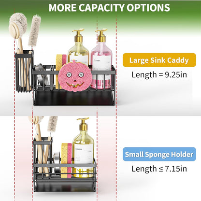Sponge Holder for Kitchen Sink, Smiley Face Sink Caddy with Removable Brush Holder,Self-Draining Sponge Caddy for Sponge,Soap,Dish Brush,Scrubber,Kitchen Essentials and Gadgets4