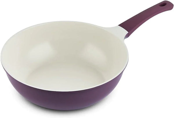 Non Stick Ceramic Wok Pan Skillet | Scratch-Resistant PFOA & PFOS Free Non Toxic Wok for Cooking | Compatible with Induction, Gas & Electric Stovetops (11 Inch)1
