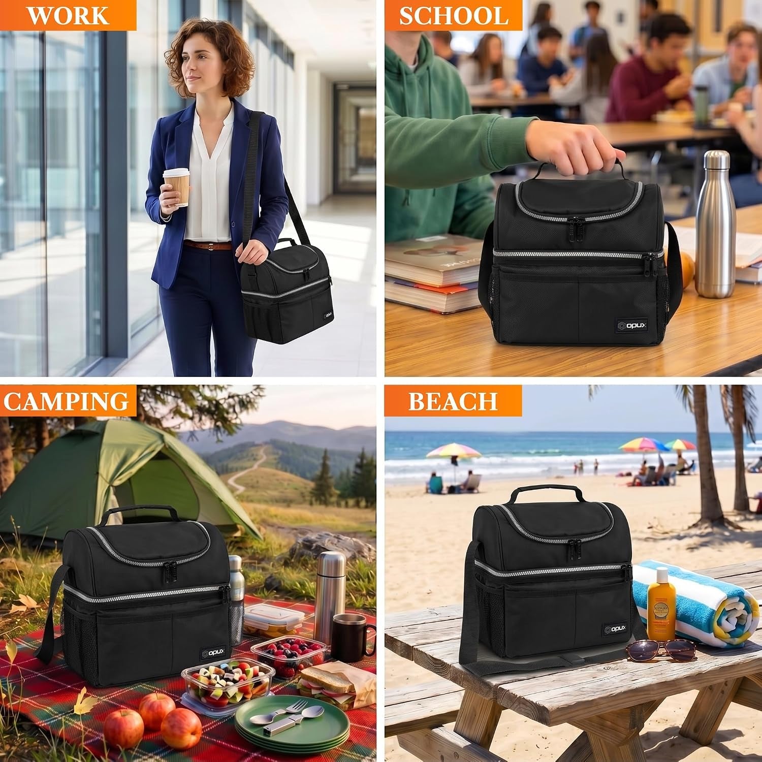 insulated-lunch-bag-for-men-women-double-decker-leakproof-black