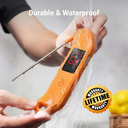 1 Sec Professional Digital Meat Thermometer, ±0.5℉ Accuracy | NIST&NSF Certified Food Thermometer, Auto-Rotate Bright LED Screen, Highly Waterproof for Grill BBQ, Orange6